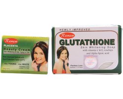 Renew Glutathione Huidblekende Zeep + Placenta Schoonheidscrème