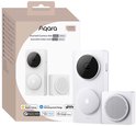 Aqara deurbelcamera G410 Select en Sonnette Video Hub in wit, in de verpakking.