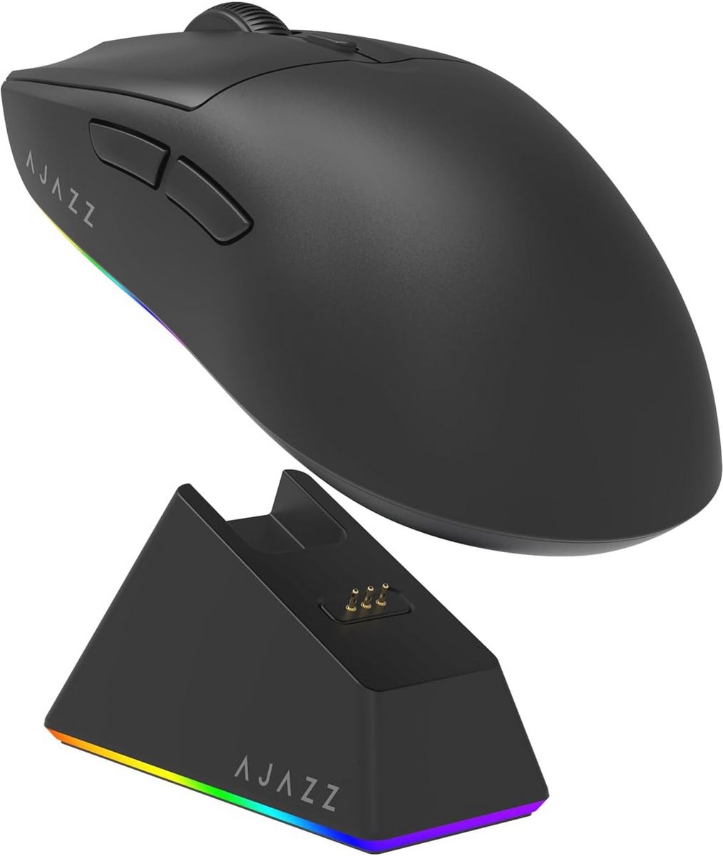 Gamingmuis met Oplaadstation - Instelbare 12000 DPI, Lichtgewicht en Draadloos