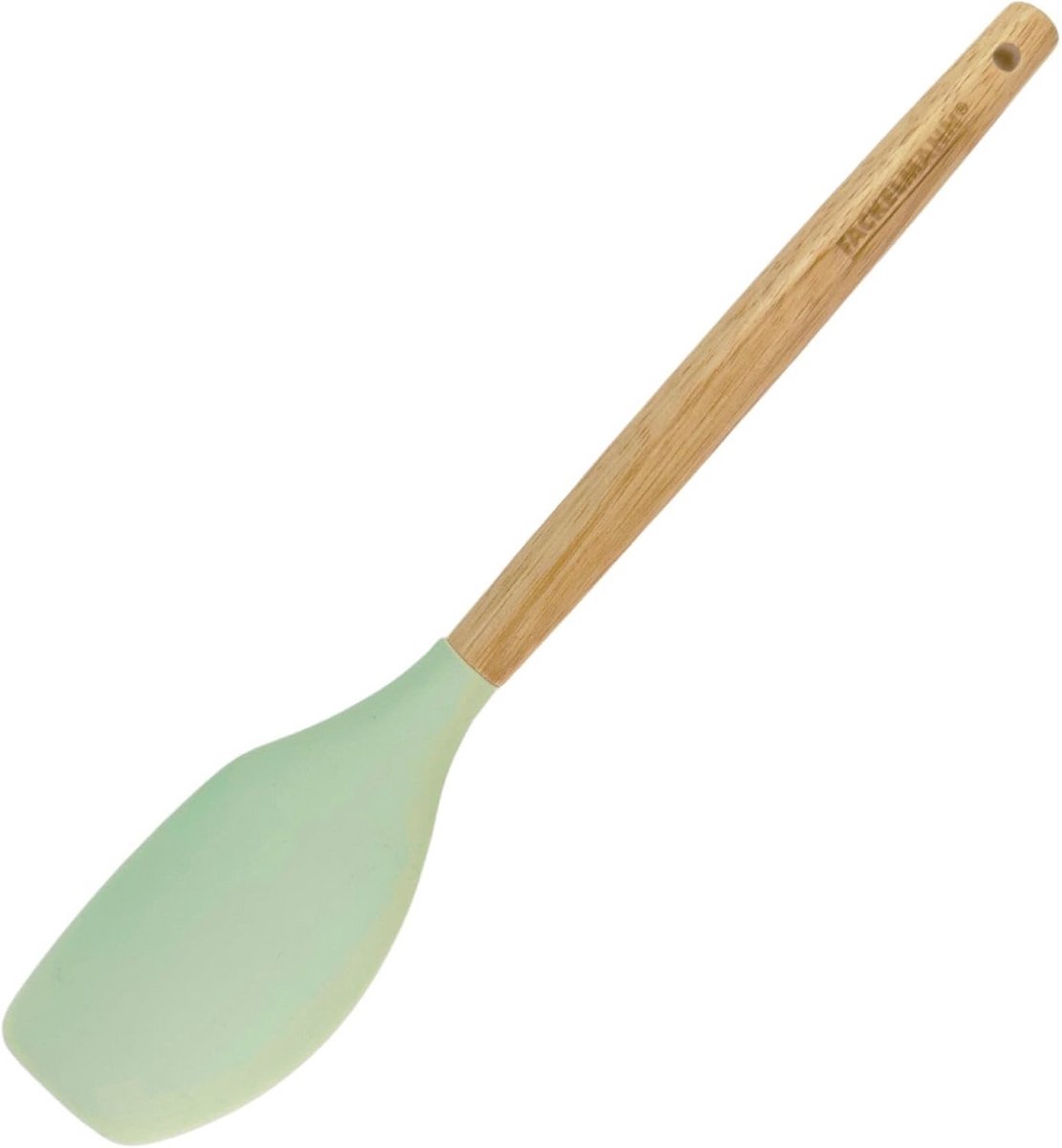 Universele Keukenspatel Silicone met Houten Handgreep - 31 x 6 cm - Watergroen