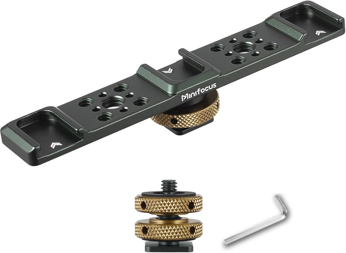 Aluminium Triple Cold Shoe Mount Bracket met 1/4'' Adapter voor Camera Accessoires