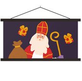 Posterhanger avec affiche - Affiche scolaire - Sinterklaas - Sinterklaas - Décoration - 120x60 cm - Lattes noires