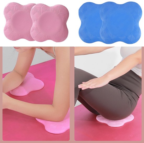 longziming -Yoga Kniekussen Set van 2 - Antislip Knieondersteuning van PU-Schuim - 20x20x2 cm - zachte en dikkere yoga-Lichtgewicht & Milieuvriendelijk - Voor Yoga, Pilates en Vloeroefeningen - roze — afbeelding 4
