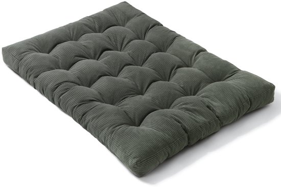 Bananair - Matelas futon - Lit futon - Matelas de sol - Lit d'appoint deux places - Velours côtelé - 160x200 cm - Gris foncé