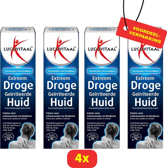 Lucovitaal Anti-jeuk crème voor extreem droge geïrriteerde huid - Anti-jeukcrème - 4x50 ml voordeelverpakking