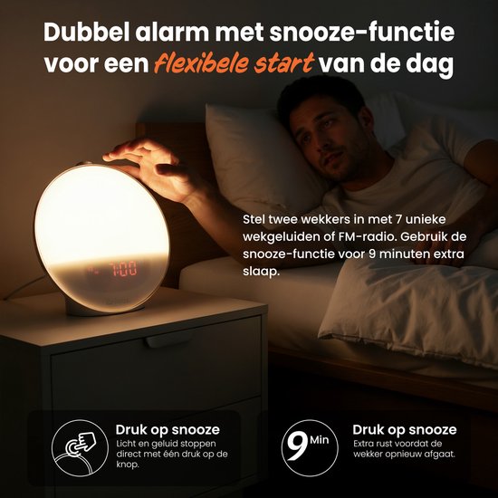 APUZOM Lichtwekker, luide wekker voor diepe slapers, digitale tafelklok, nachtlampje met mobiele telefoon laadstation, witte noise, timer, cadeau voor kinderen, tieners, jongens en meisjes APUZOM Lichtwekker, luide wekker voor diepe slapers, digitale tafelklok, nachtlampje met mobiele telefoon laadstation, witte noise, timer, cadeau voor kinderen, tieners, jongens en meisjes