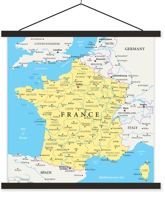 Carte de France 90x90 cm