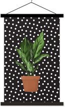 Porte-affiche avec affiche - Affiche scolaire - Plantes - Pot de fleurs - Points - 40x60 cm - Lattes noires
