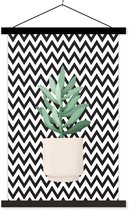 Porte-affiche avec affiche - Affiche scolaire - Plantes - Plante succulente - Pot de fleurs - 40x60 cm - Lattes noires