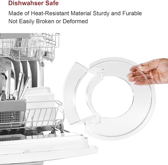 Spatbescherming - Geschikt Voor Kitchenaid Keukenmixers Met Komlift Van 5,5-7 Liter - Met Vulopening En Spatbescherming - 10 Inch - Spatbescherming Geschikt Voor Roestvrij Stalen, Glazen & Keramische Mengkommen - Transparant van Merkloos — afbeelding 4