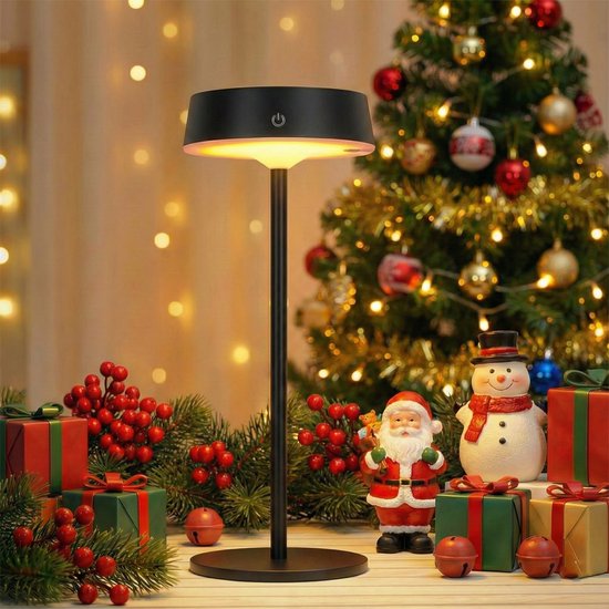 MUPOO Solar Tafellamp IP67 oplaadbaar Buiten & Binnen - Oplaadbaar via USB & Zon - 3 Lichtkleuren & Touch Dimbaar - Bedlampje voor Tuintafel & Camping