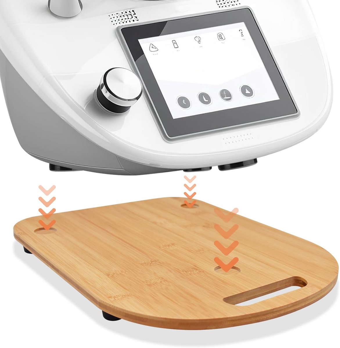 Verrijdbaar Bamboe Schneideplank voor Thermomix TM6 TM5 - Eenvoudig Verplaatsen