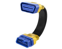OBD2 Verlengkabels - Diagnostische Adapter - Auto Uitlezen - Versterkte Nylon - 20 cm - Zwart