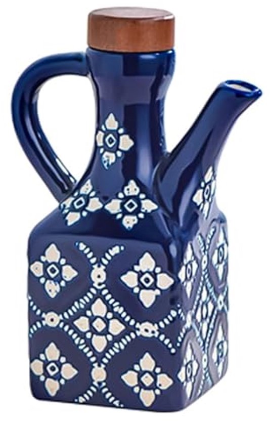 Olie En Azijn Fles Olie Azijn Fles Pot Dispenser Specerijen Jar Keuken Keramiek Olijfsaus Dispenser Stofdicht En Lekvrije 450 Ml Blauwe Keukencartementen Lecythus Color Oil Bottle3 Pieces