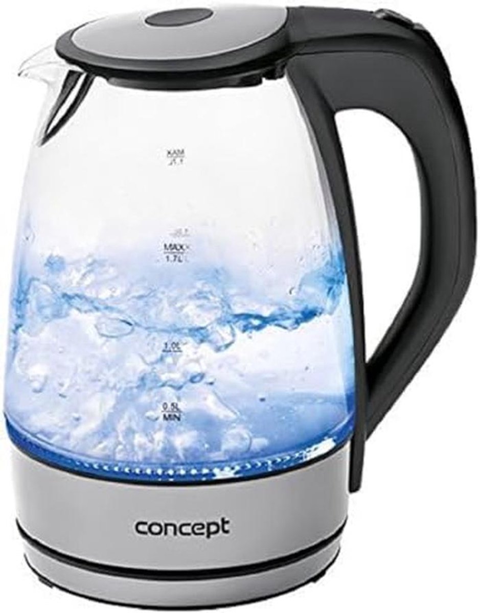 Glazen Waterkoker met LED-verlichting en Anti-kalkfilter - 1,7L, 2200W