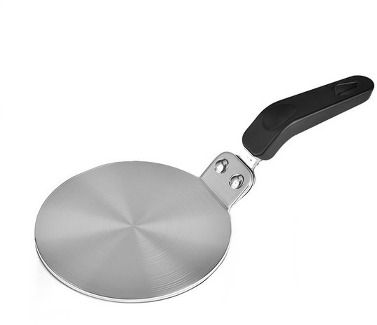 Inductie Adapterplaat - Inductie Kookplaat Converter Plaat - Met Handvat - Verdikte - Voor het Gebruik van Koffiepotten en Kookgerei op Inductiekookplaten - Staal - 130 × 3,4 mm