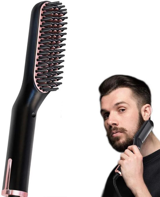 Stijltang voor heren, met anti-verbrandingsbeveiliging, snelle keramische verwarming in 30 seconden, 3 temperatuurinstellingen (120°C-200°C), ideaal verzorgingscadeau en accessoire.