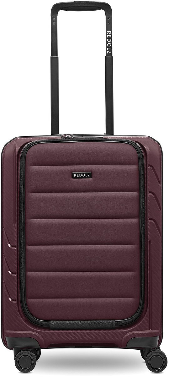 Redolz Essentials 17 4-wiel cabine trolley 55 cm soft-pocket laptop compartiment - Hybride - TSA slot - burgundy