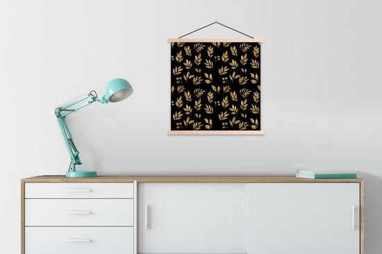 Porte-affiche avec affiche - Affiche scolaire - Or - Plantes - Branches - 60x60 cm - Lattes vierges