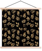 Porte-affiche avec affiche - Affiche scolaire - Or - Plantes - Branches - 60x60 cm - Lattes vierges