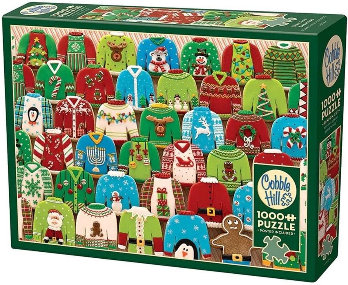 Puzzel 1000 Stukjes - Lelijke Kersttruien met Monsterposter
