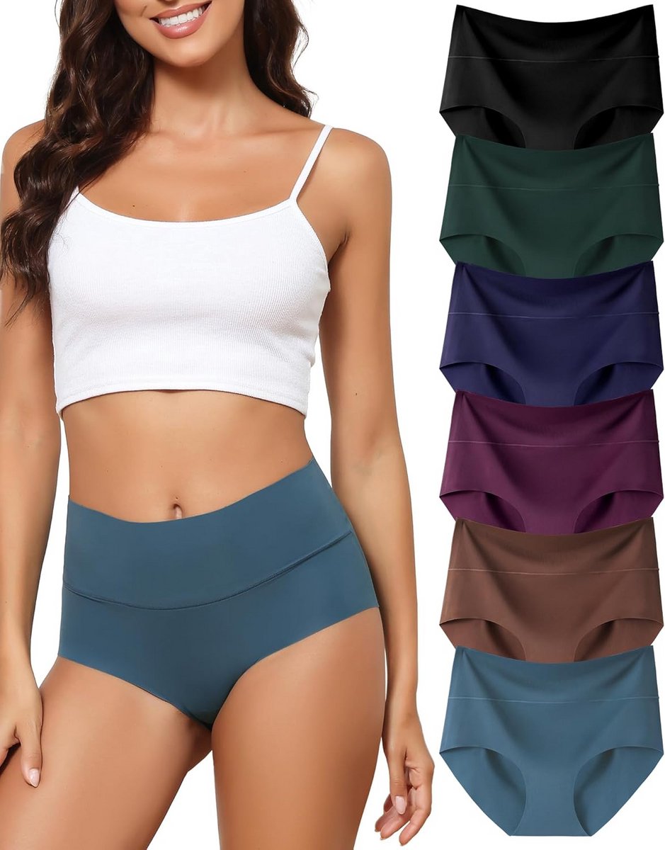 Multipack Dames Slips Hoge Taille Naadloos Comfortabel Ondergoed Geen Zichtbare Randen
