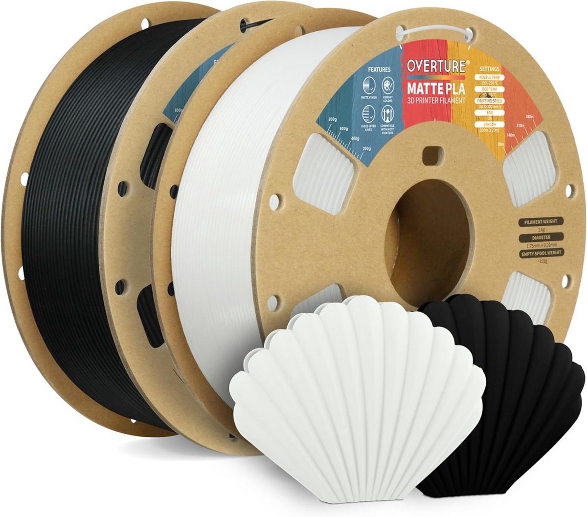 Matte 3D Printer Filament 1.75mm - Hoge Precisie PLA op Kartonnen Spoel