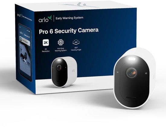 Arlo Pro 6 2K+ Beveiligingscamera met Nachtzicht - Arlo Technologies, - €183,09