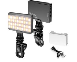 DrPhone APEX LumiClip Mini LED Fill Light – Oplaadbaar Selfie Licht met Clip – 3 Lichtmodi – CRI 95+ – USB-C – Voor Smartphone / Laptop / Camera