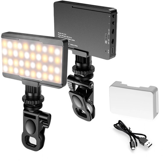 DrPhone APEX LumiClip Mini LED Fill Light – Oplaadbaar Selfie Licht met Clip – 3 Lichtmodi – CRI 95+ – USB-C – Voor Smartphone / Laptop / Camera