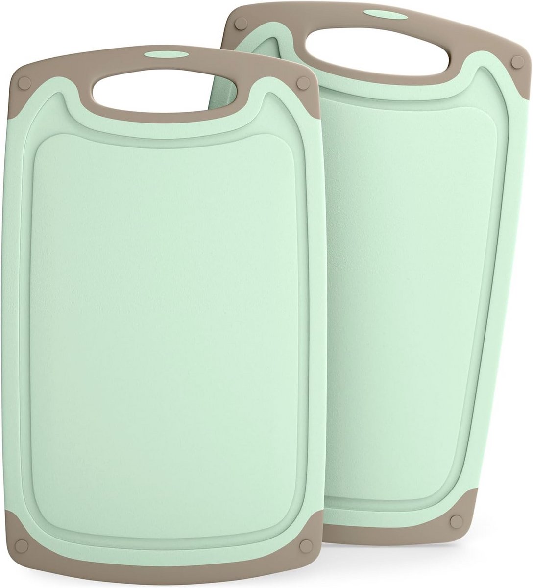 Ontbijtplankjes kunststof 25x15 cm - Set van 2 - Vaatwasmachinebestendig en BPA-vrij - Beige snijplanken