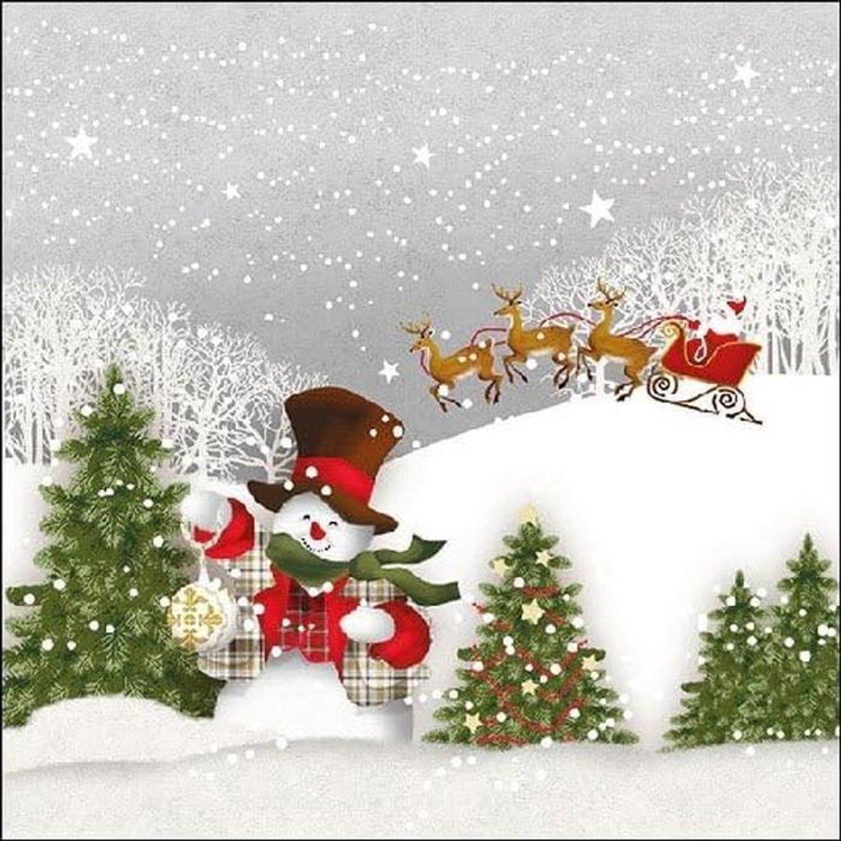 Feestservetten Kerst 'Happy Holidays' 33x33cm - Luxe Papieren Napkins voor Diner en Feest