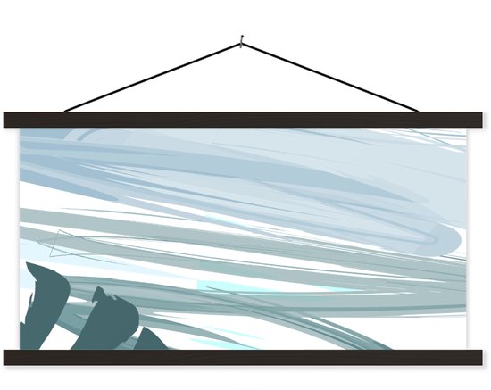 Porte-affiche avec affiche - Affiche scolaire - Été - Peinture - Vert - 150x75 cm - Lattes noires