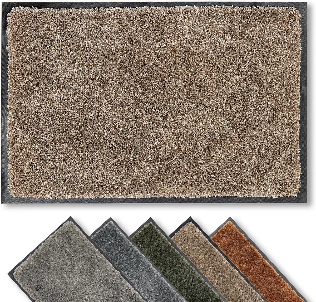 Antislip Binnendeurmat - Duurzame Zachte Stoffenmat - Handwasbare Deurmat - Beige 90x150 c