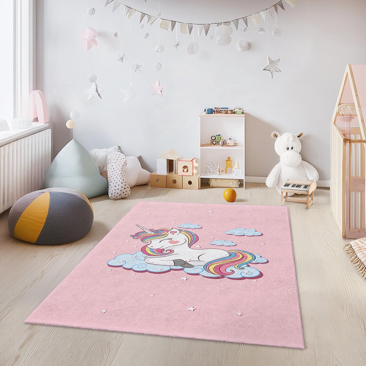 Mila Home - Kindertapijt Rechthoek - Vloerkleed Kinderkamer Tapijt - Speeltapijt - Wasbaar - Antislip - OEKO-TEX Gecertificeerd - 766 1