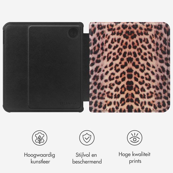 Selencia Ereader Cover / Hoesje Geschikt voor Kobo Libra Colour - Selencia Vivid E-reader bookcase - Wild Leo van Selencia — afbeelding 3