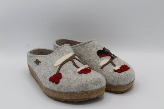 Haflinger Grizzly Winterbird Pantoffels - Grijs