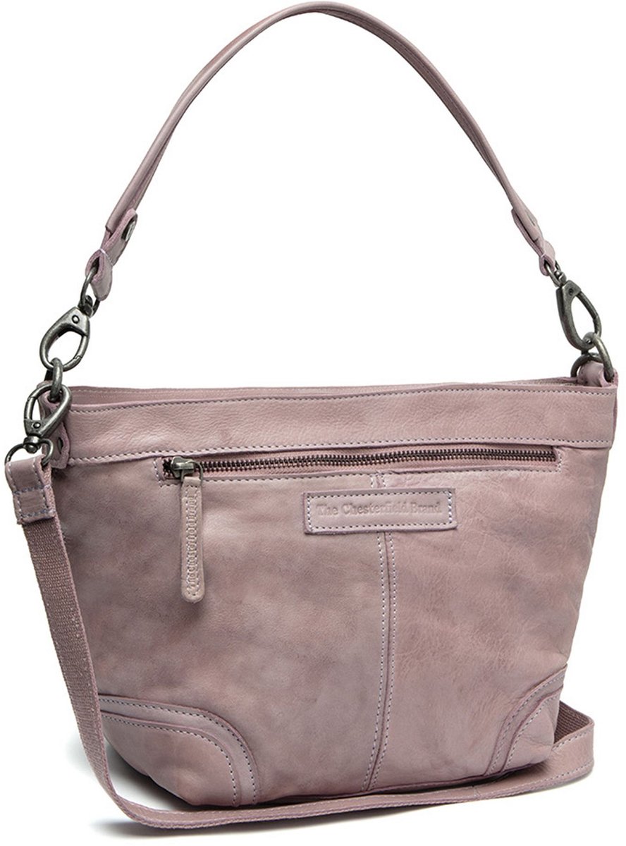 The Chesterfield Brand Leren Schoudertas Lucy Small Hobo Bag Lavender Lilac Mauve