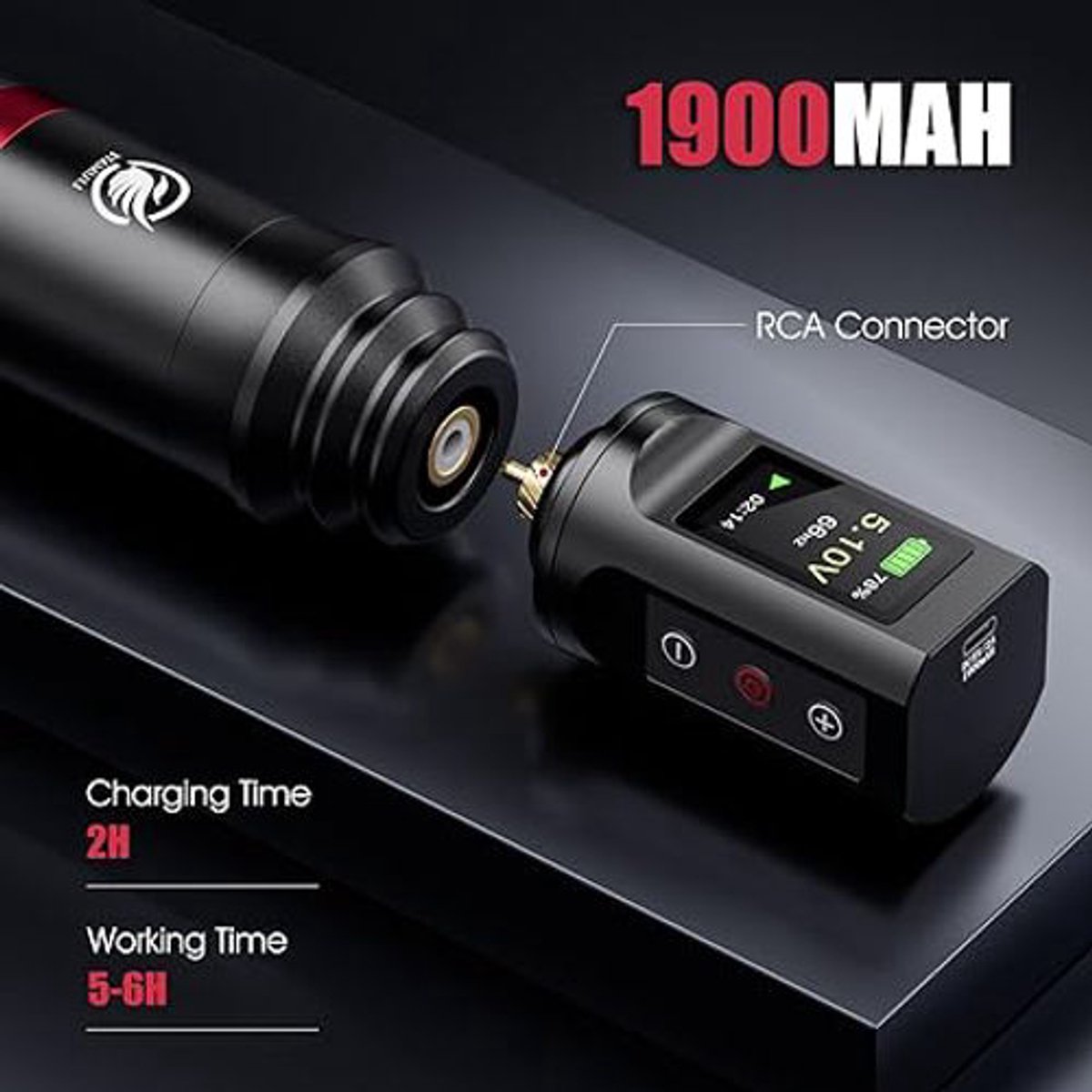 Complete Draadloze Tattoo Machineset – 1900 mAh Roterende Pen – 20 Naalden – 10 Inkten – Professionele Tattoo Kit voor Beginners & Tattoo Artists – Stil, Krachtig & Precisie