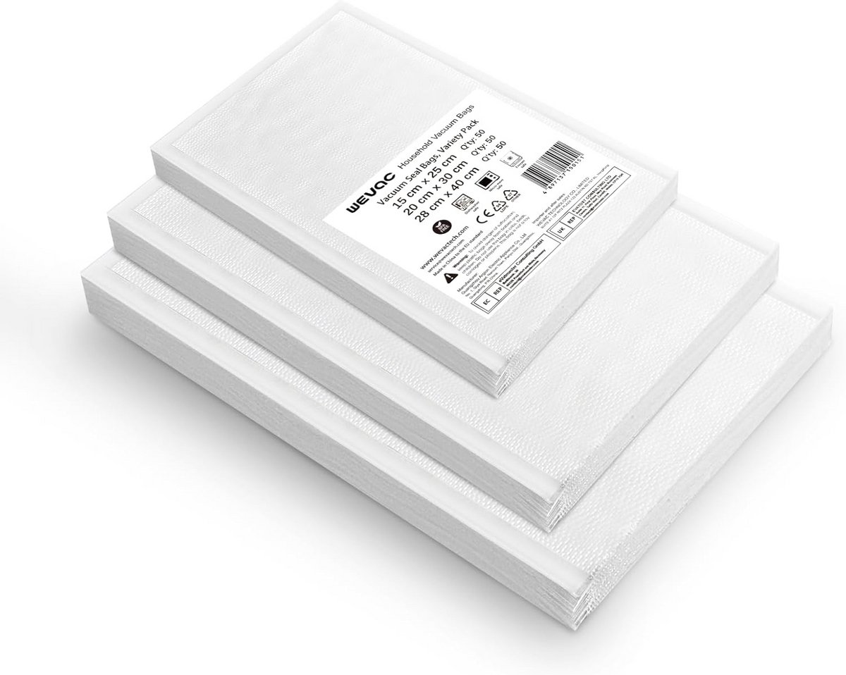 500 Stuks Vacumeerzakken Set - Verschillende Maten Voor Sous Vide en Voedselconservering