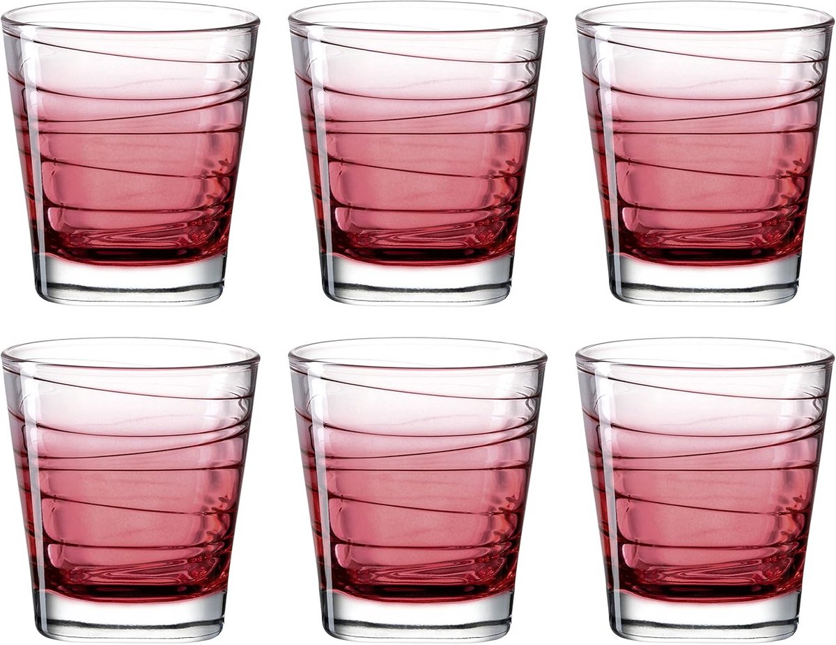 Set van 6 Gekleurde Drinkglazen 250 ml Robuust Glas