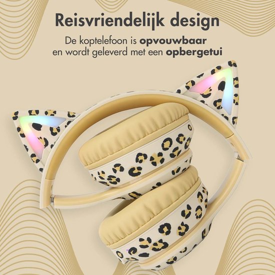 imoshion Kinder Koptelefoon Kattenoortjes - Bluetooth en Decibelbegrenzer - Draadloze Koptelefoon Kinderen