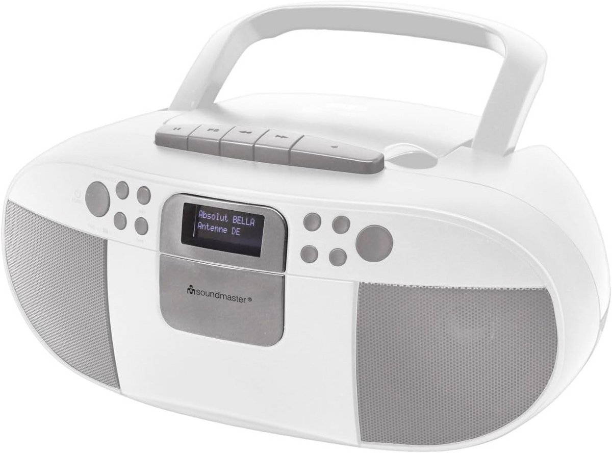 Draagbare Boombox met CD-speler, Cassettespeler, DAB+ en FM Radio met USB