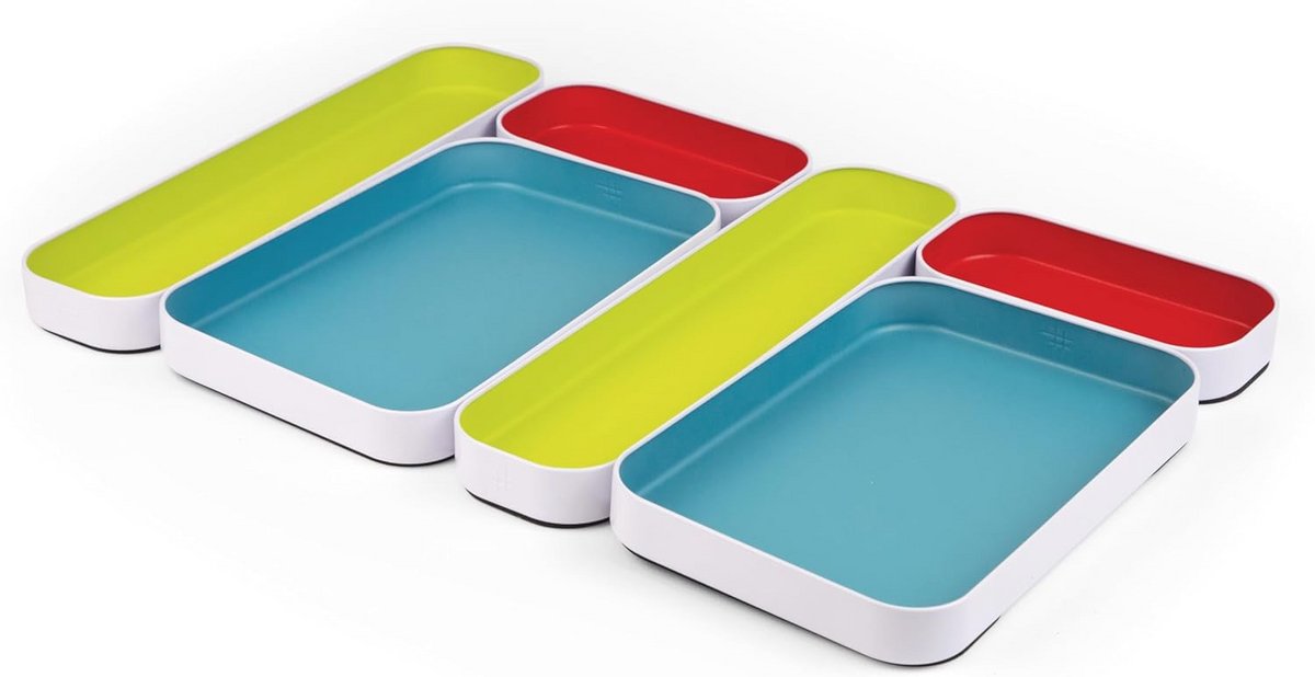 6-delige metalen organizer lade set voor make-up en gebruiksvoorwerpen - Veelkleurig