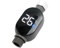 Thermometer - Douchethermometer - Temperatuurmeter en display - Waterdicht - Waterthermometer - Geschikt voor douches en baden - Zwart