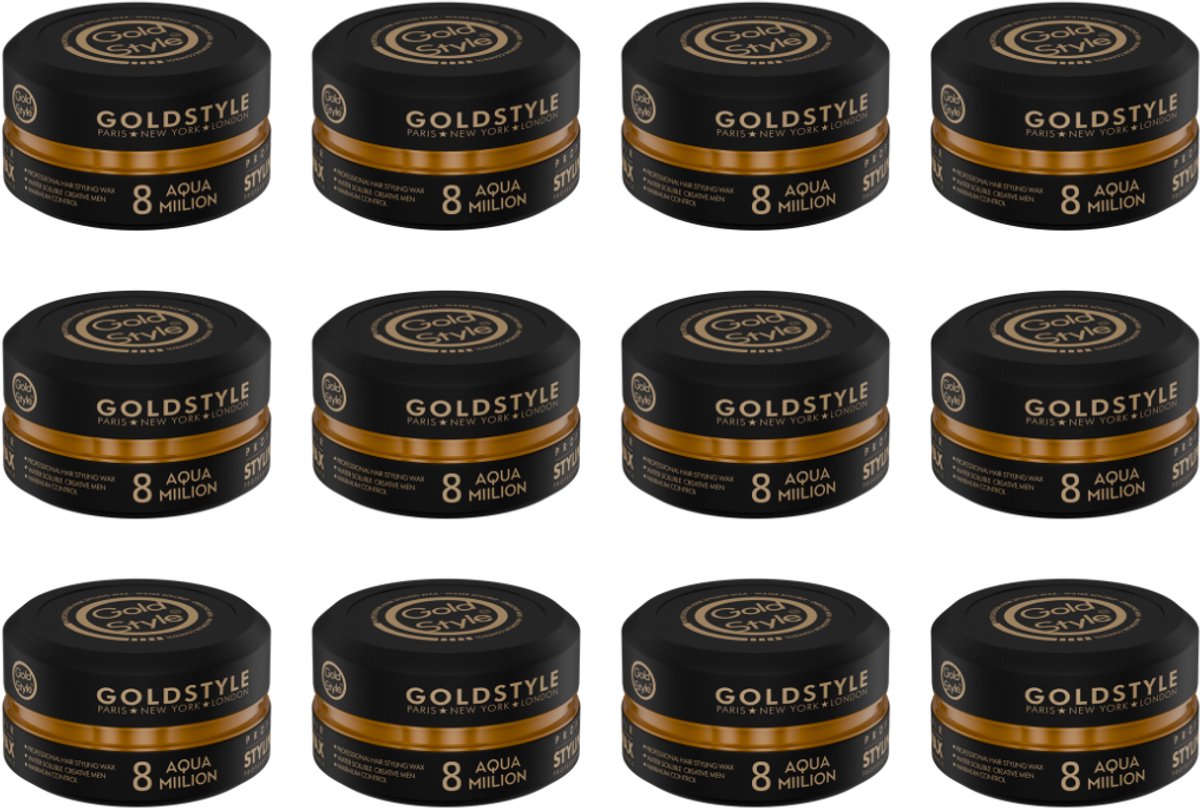 Gold Style Haar Wax Gold Nummer 8 AQUA MIILI0N 12 stuks - Styling Haar Wax - Haar Wax Mannen