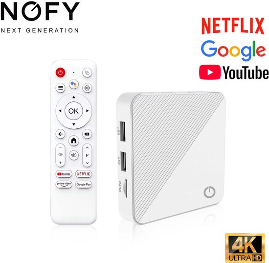 Nofy Aircast Pro 4K - Chromecast voor TV - Apple TV - Google TV Streamer met Wifi & Bluetooth - Android TV Box - Netflix