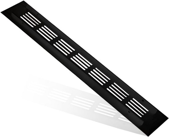 Ventilatierooster Aluminium 600 x 100 mm - Meubelbeslag Online