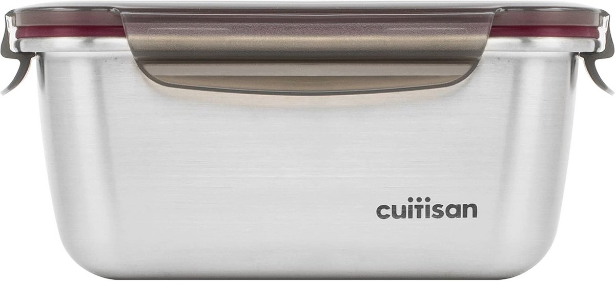 Rechthoekige opbergdoos met clipsluiting, magnetron- en ovenbestendig, 990 ml