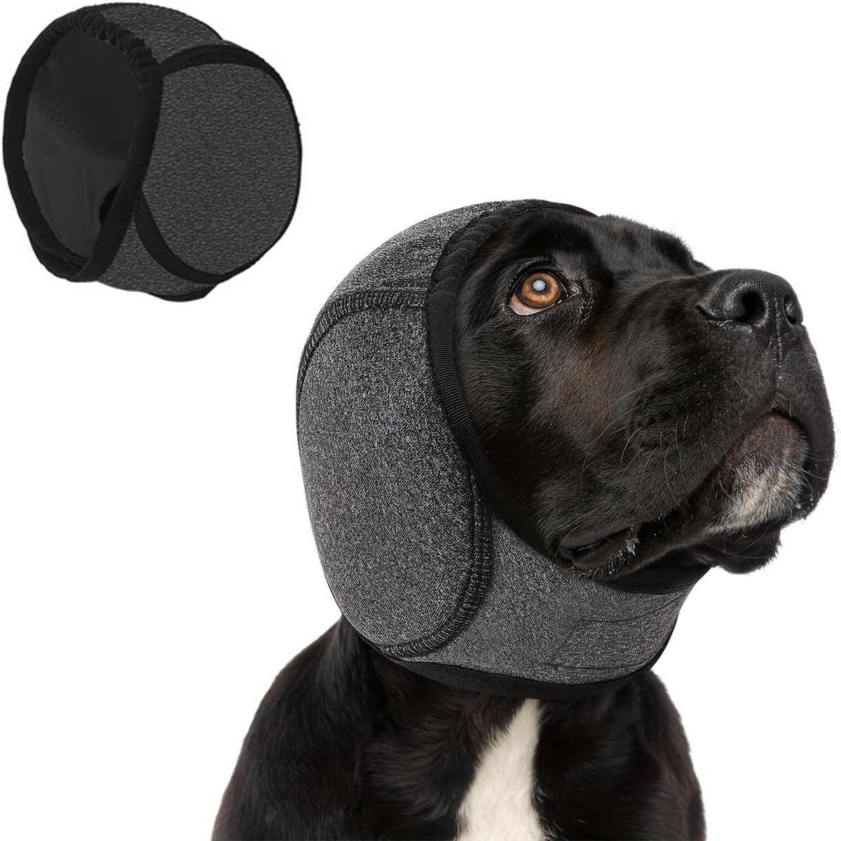 Honden-oorkappen | met verstelbare klittenbandsluiting | verstelbare helm voor geluidsbescherming tijdens het baden, trimmen, bij onweer en vuurwerk 1 Stuks (L)Hoofdomtrek 45-60cm|Cyslmuk®